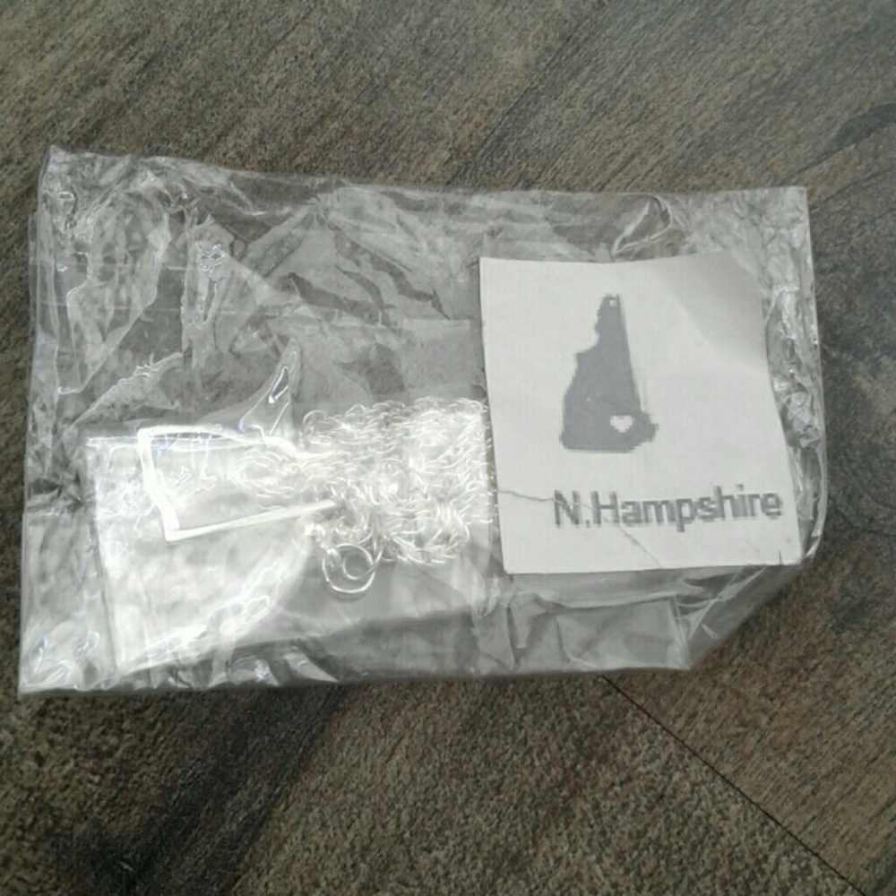 Brand new new Hampshire shape state necklace silve